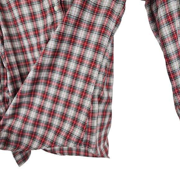 Mens‎ Fitted Red Plaid Farmer Workwear Outdoors Casual Fall Ann Mashburn S Shirt - Picture 14 of 15